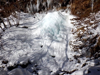 1/22の不動滝氷筍