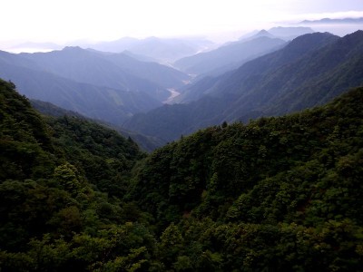 この尾根の向こうが八町滝？