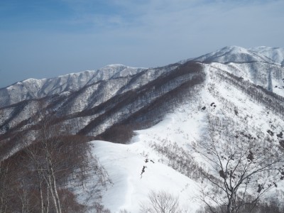 毛無からの稜線を振り返って