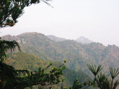● 鎌ケ岳が覗いてる、ヒメシャラ尾根と大岩
