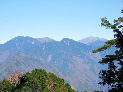 ● 前・黒法師岳から見た南ア、どこの山かようわからん？高いから聖か赤石かな？