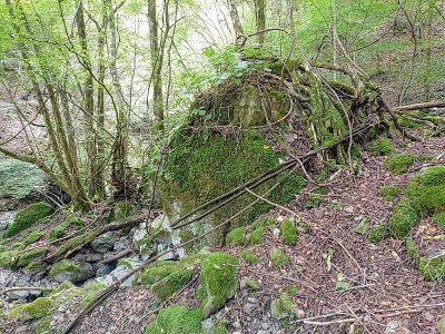 2024-10-11_09-39-20~2.jpg (294.52 KiB) 閲覧された回数 5929 回 ワーヤー巻かれた大きな岩(ウインチのアンカー?)