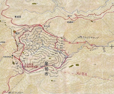 古道センターでもらった地図に書き込み