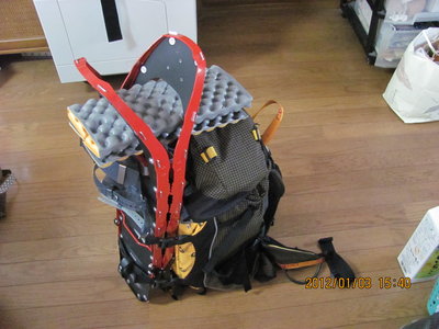 グリベルの３５Ｌザックに取り付けたライトニングアクシス