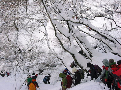 ● 吹き溜まり難儀のルート取りだワン
