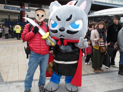 城主？のぶさまに打ち首されそうなフクロウ仮面