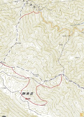３月８日の大体の軌跡地図。<br />鈴北～鞍掛間及びコグルミ谷は、描いていません