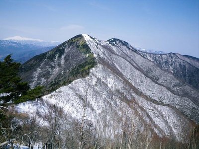 坊主岳を振り返ると乗鞍が美しい