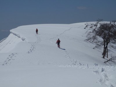 山頂へ向かうｋｉｔａｙａｍａさんとワンちゃんのご主人