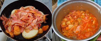 現地調達エノキ入り欧風ランチ