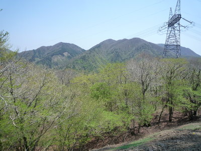 静が岳（右）と銚子岳（左）