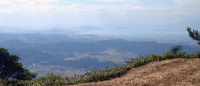 弥高寺本坊跡から彦根方面(2003年)