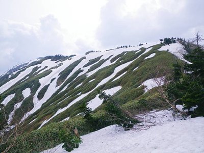 南白山方面を振り返る