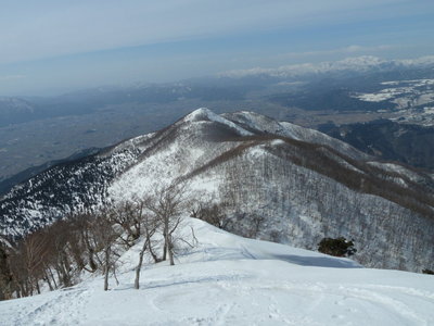 白い帽子の小荒島岳