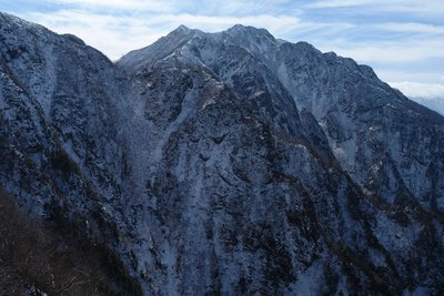 六百山から見る霞沢岳