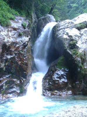 ● 不動滝元へ泳いでいくんだよ、怖いでー