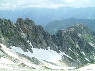 長次郎谷上部から八ッ峰