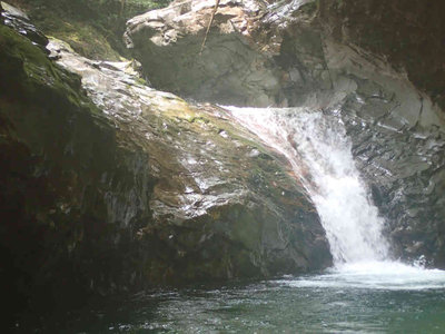 P7290126.jpg (60.94 KiB) 閲覧された回数 7599 回 中の廊下の6m滝 左側を登るのだが、つるつるで登れなかった